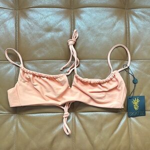 Skatie Demi Bikini Top in Peach NWT